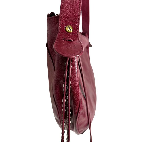 HOBO International Slouchy Shoulder Bag Studded Tassels Merlot Wine Burgundy - Picture 4 of 11